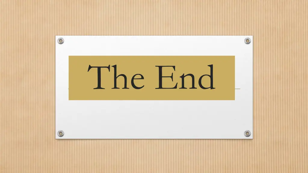 the end