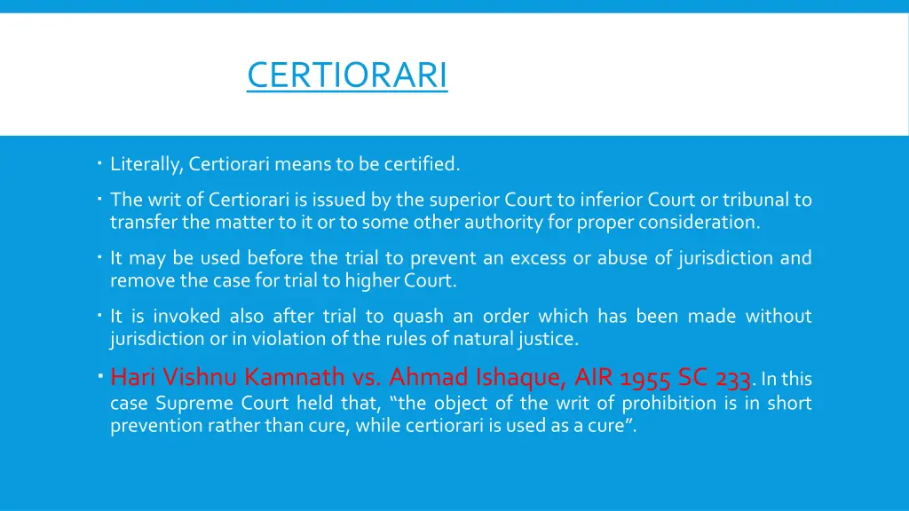 certiorari