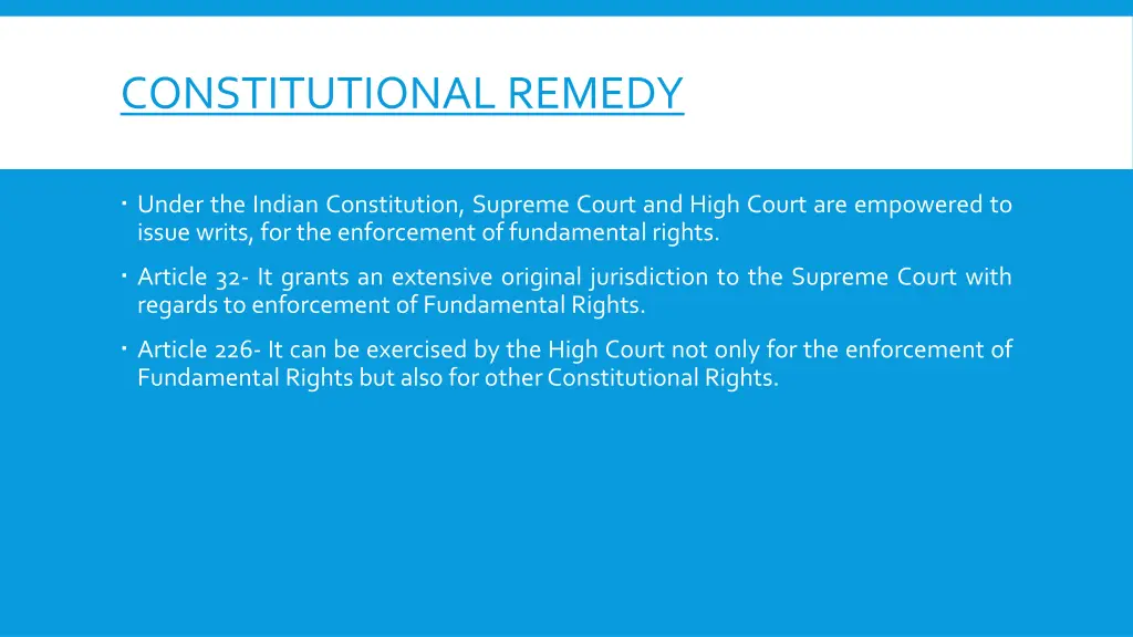 constitutional remedy