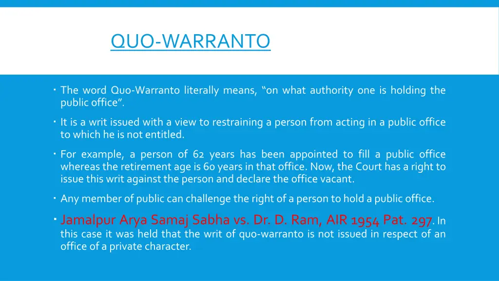 quo warranto