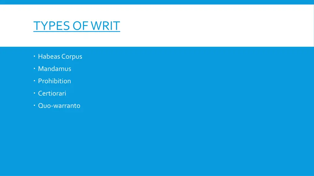 types of writ