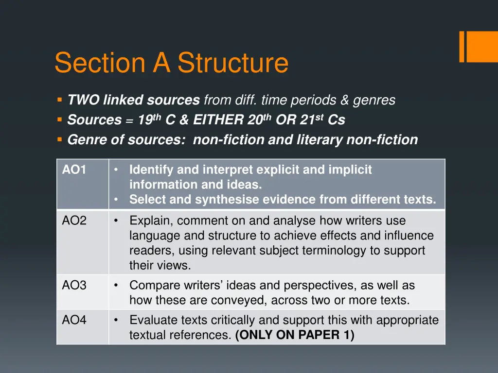 section a structure