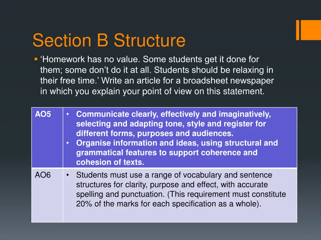 section b structure homework has no value some