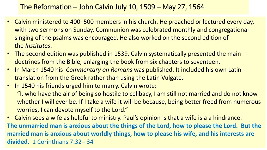 the reformation the reformation john calvin july 5