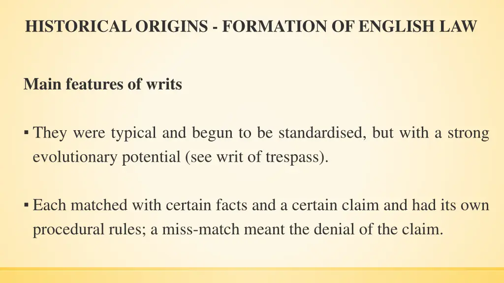 historical origins formation of english law 7