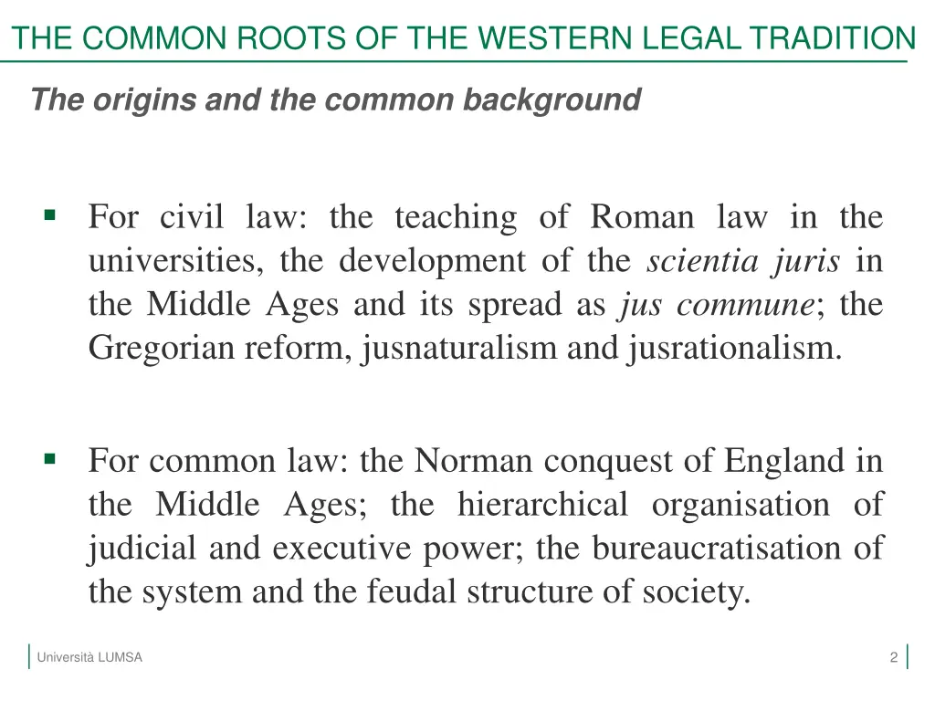 the common roots of the western legal tradition