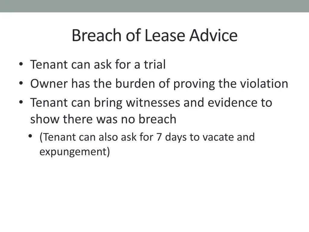 breach of lease advice