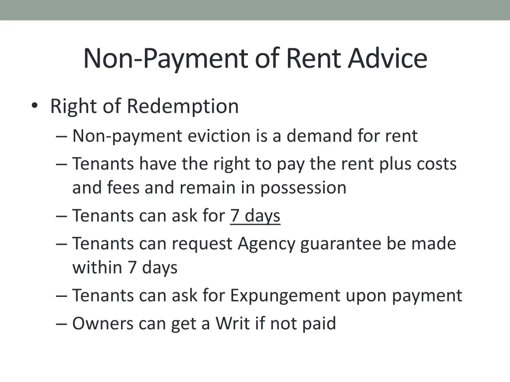 non payment of rent advice 1