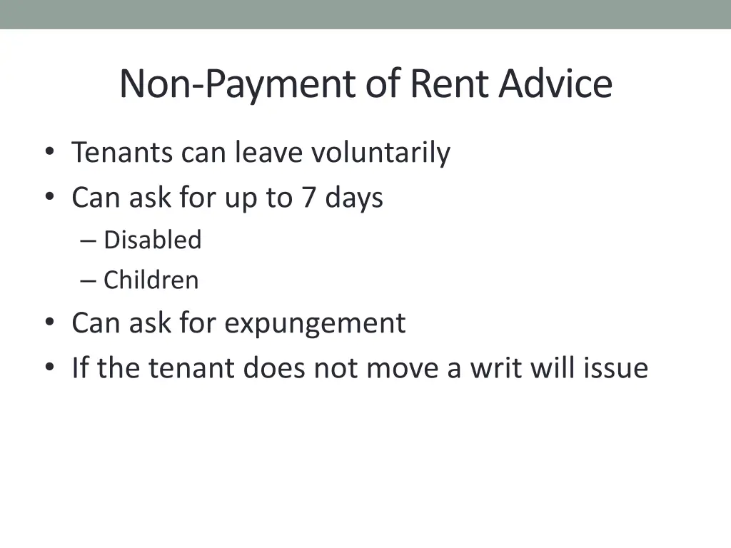 non payment of rent advice 2