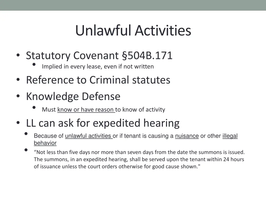 unlawful activities