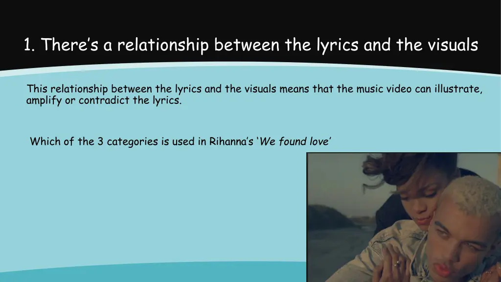 1 there s a relationship between the lyrics