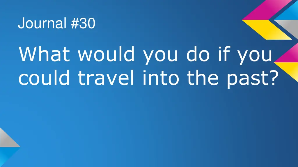 journal 30 what would you do if you could travel