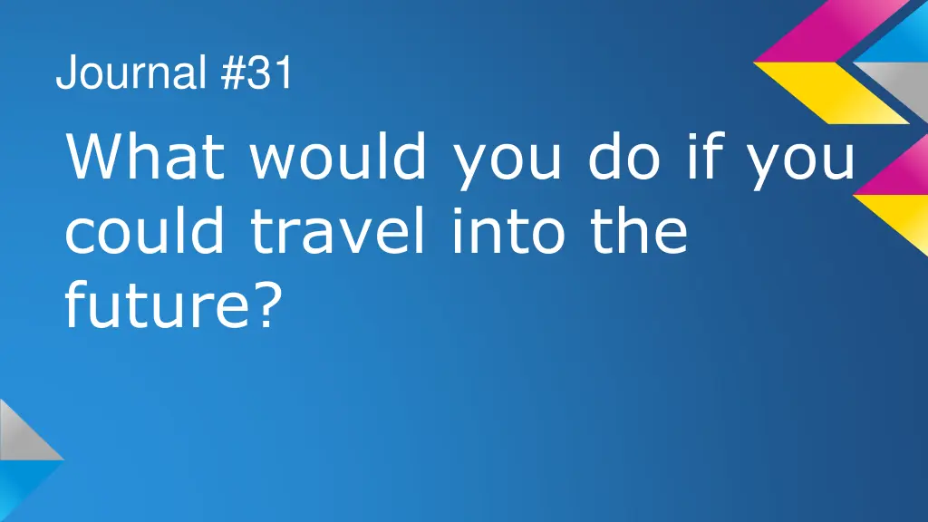 journal 31 what would you do if you could travel