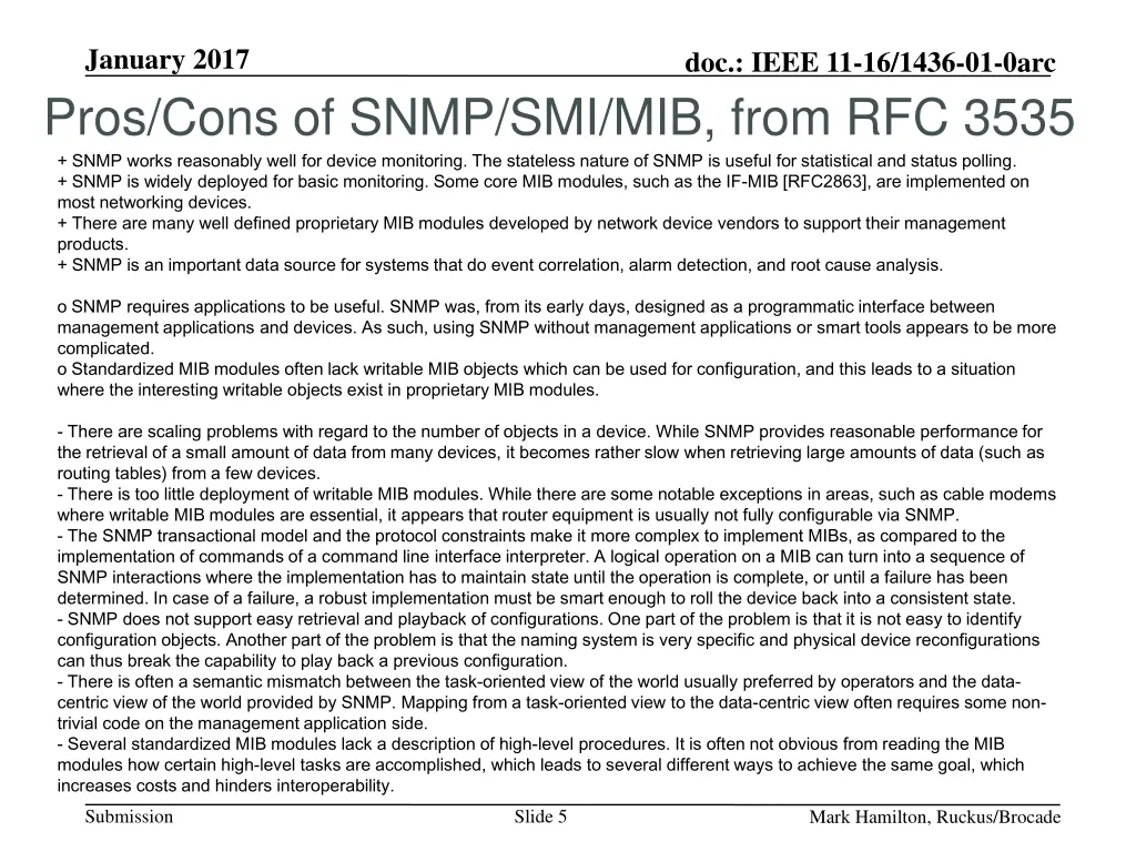 january 2017 pros cons of snmp smi mib from