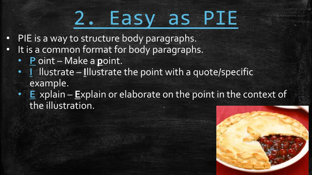 2 easy as pie pie is a way to structure body