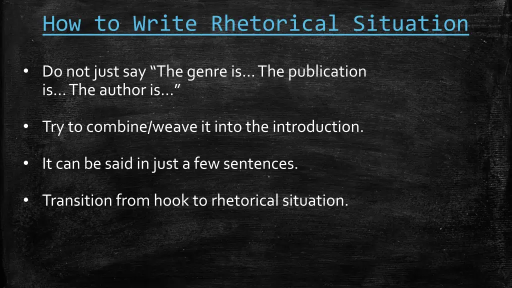 how to write rhetorical situation