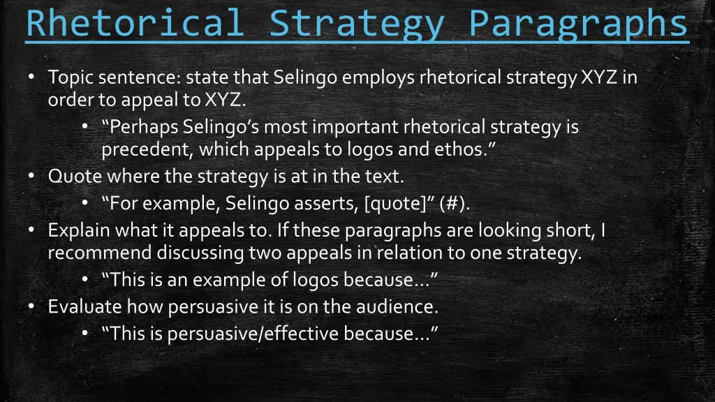 rhetorical strategy paragraphs