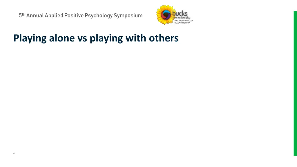 5 th annual applied positive psychology symposium 3