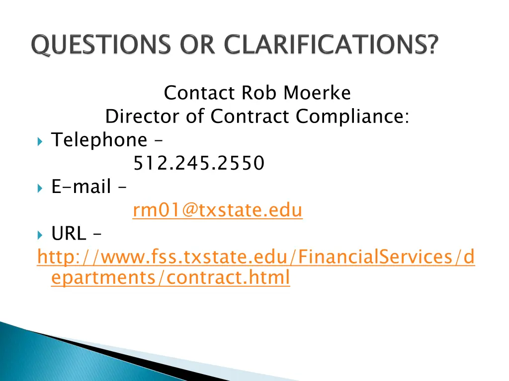 contact rob moerke director of contract