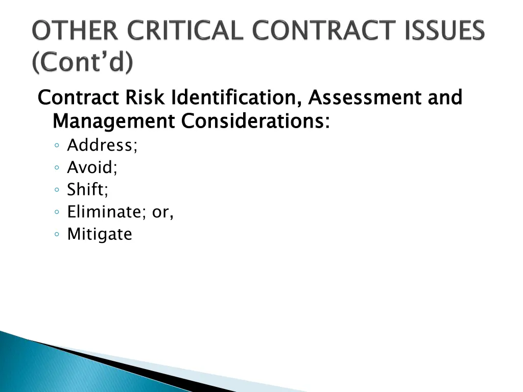 contract risk identification assessment