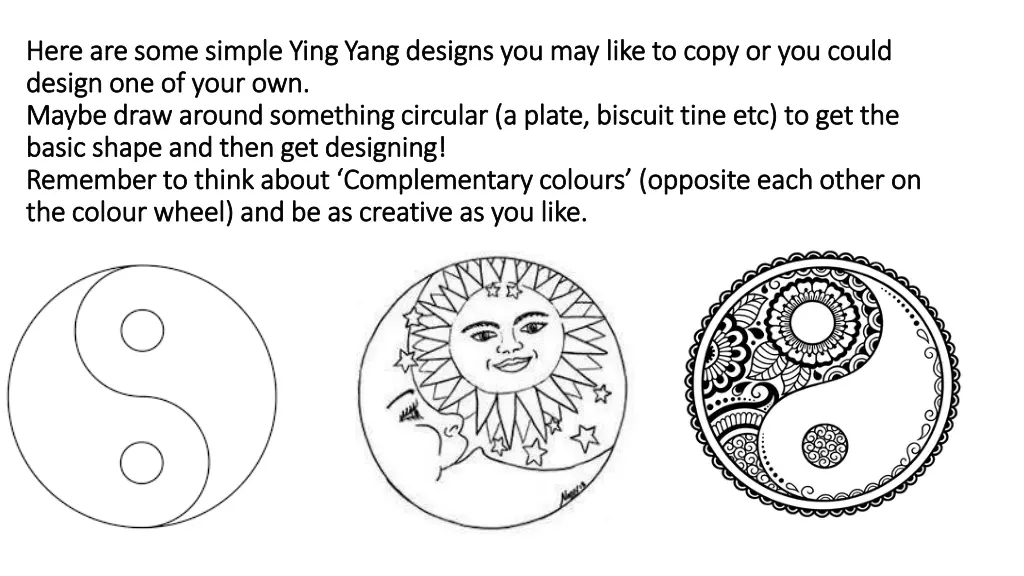 here are some simple ying yang designs