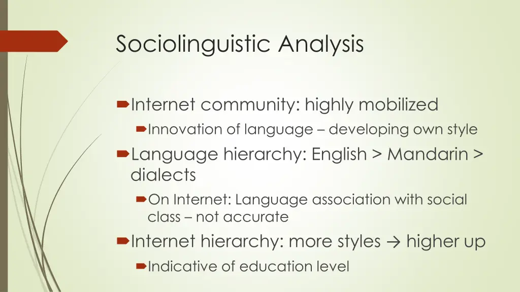 sociolinguistic analysis