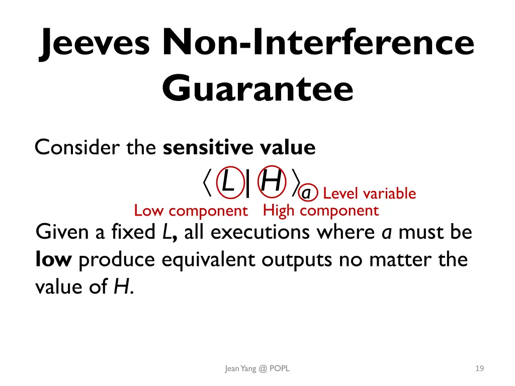 jeeves non interference guarantee