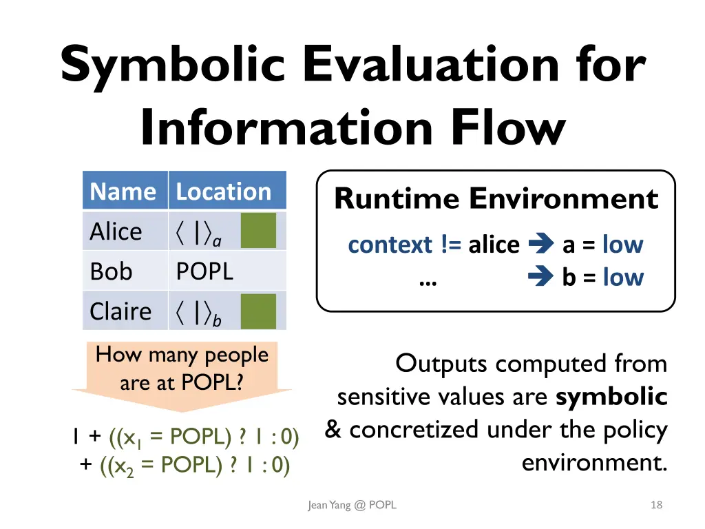 symbolic evaluation for information flow