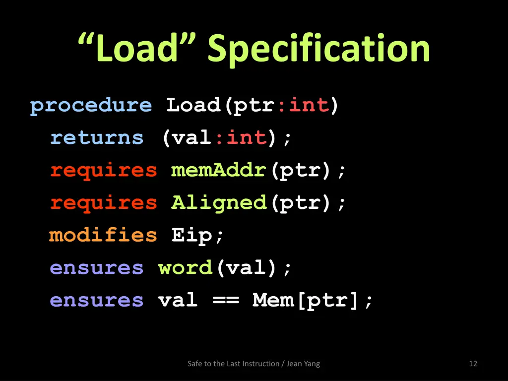 load specification