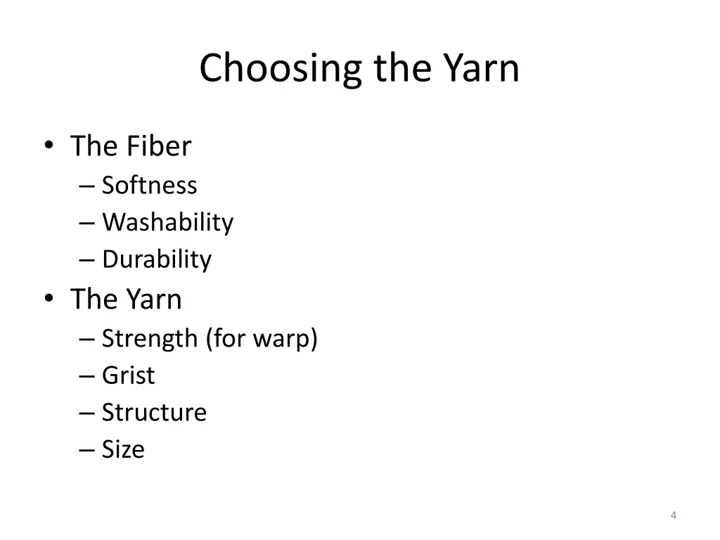 choosing the yarn