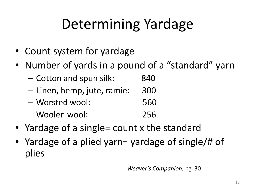 determining yardage