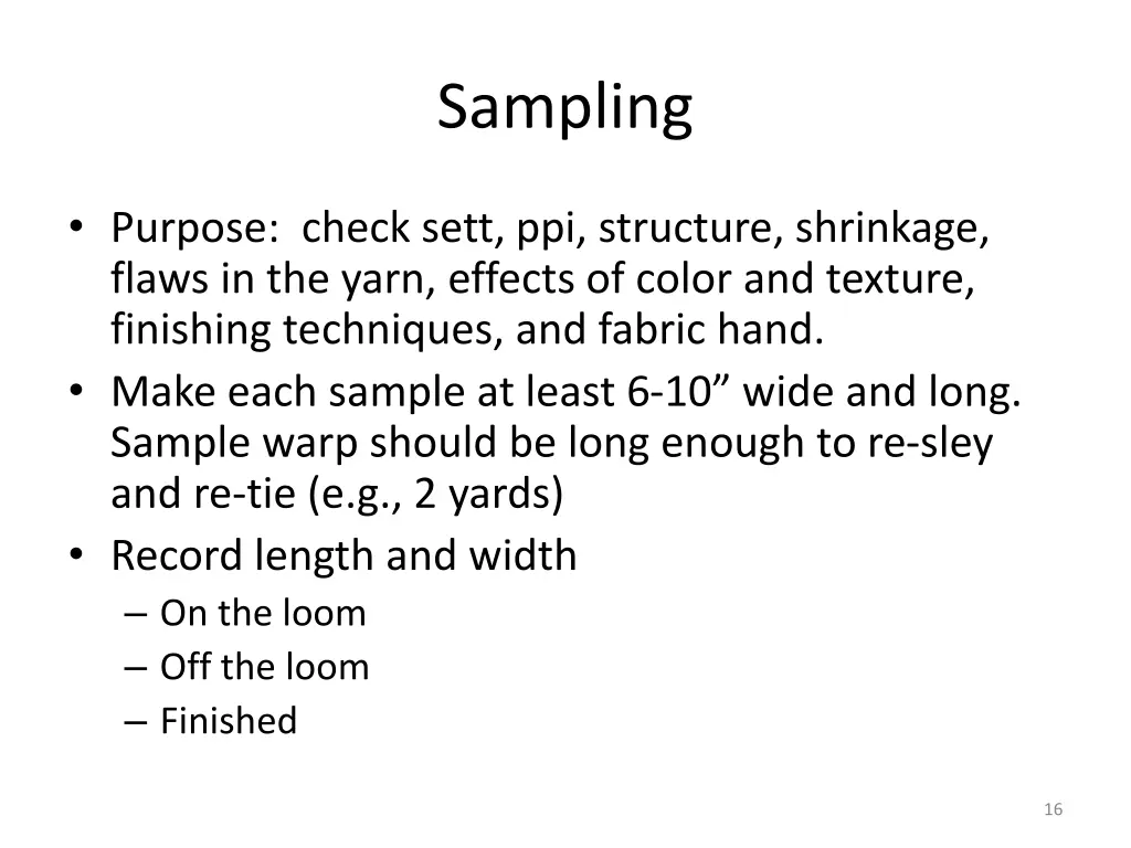 sampling