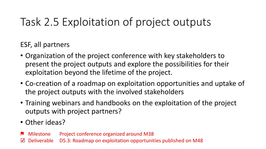 task 2 5 exploitation of project outputs