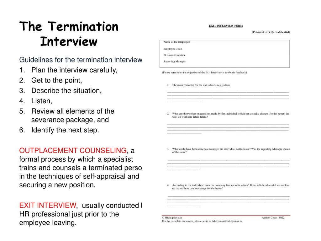 the termination interview