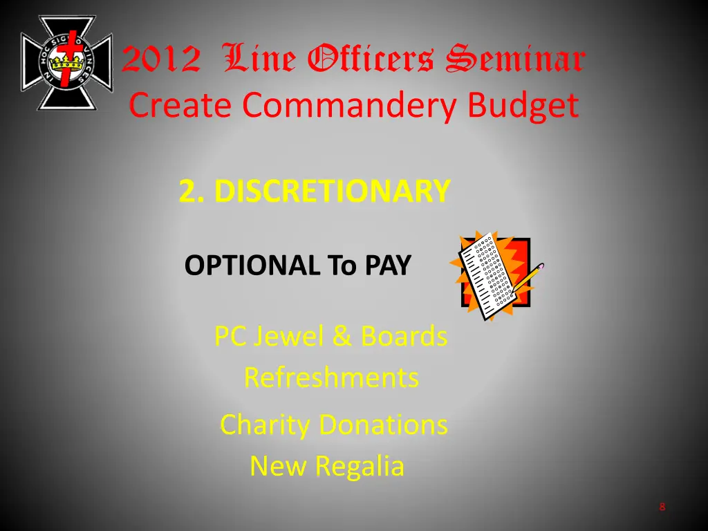 2012 line officers seminar create commandery