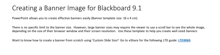 creating a banner image for blackboard 9 1