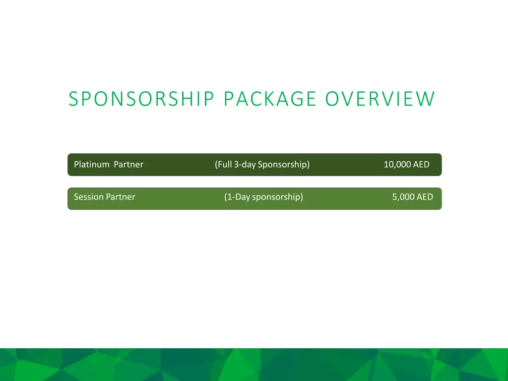 sponsorship package overview