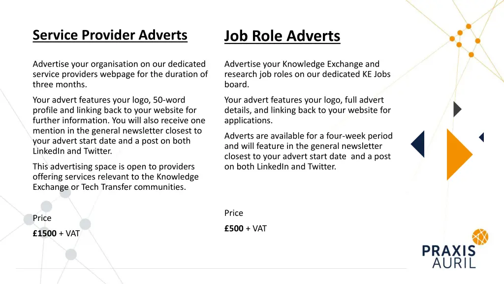 service provider adverts