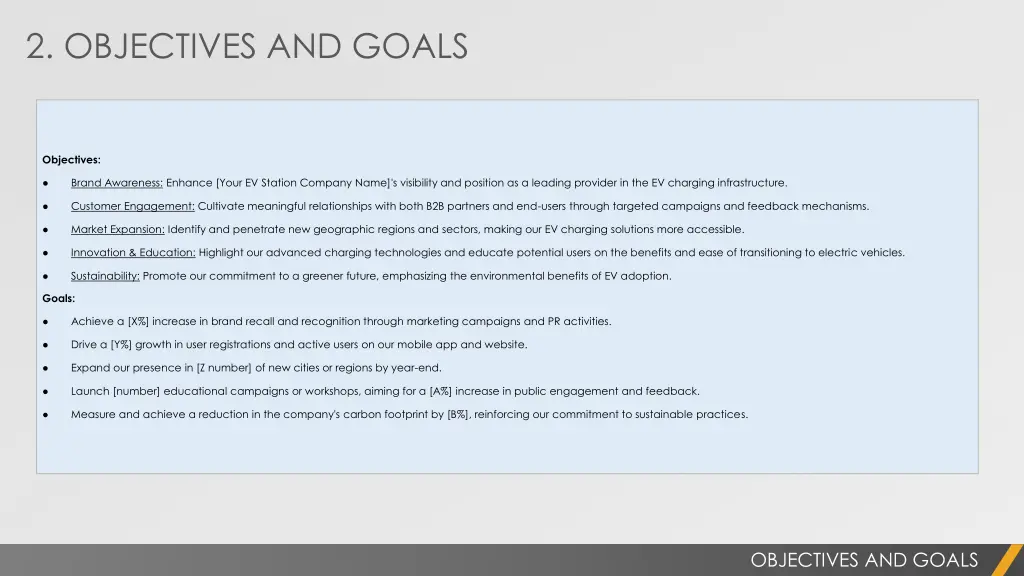 2 objectives and goals