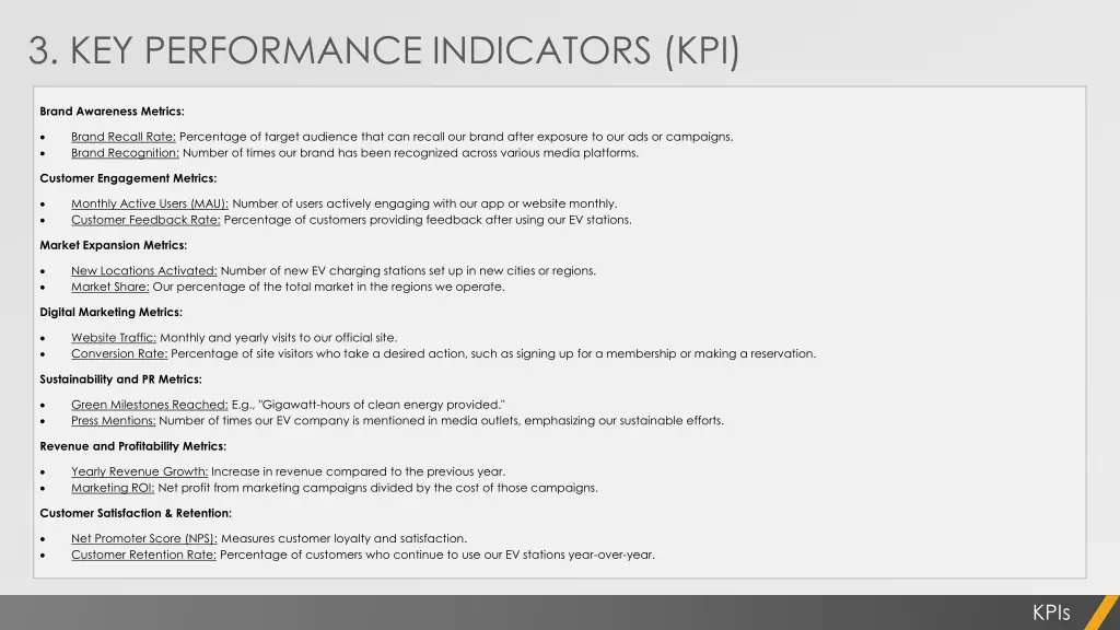 3 key performance indicators kpi