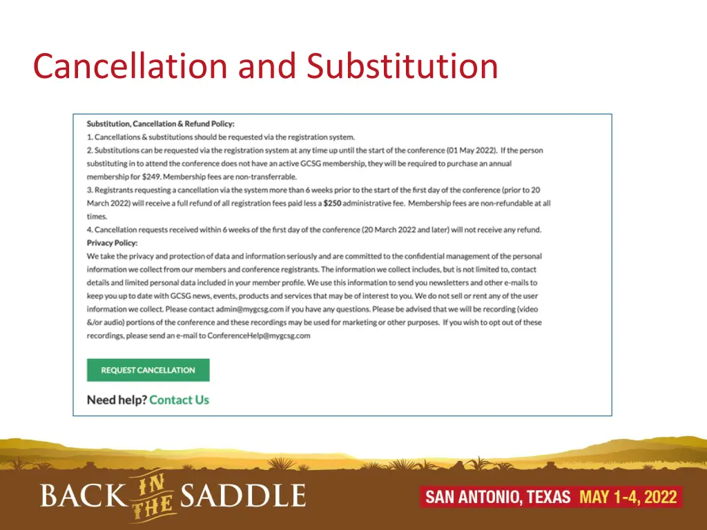 cancellation and substitution