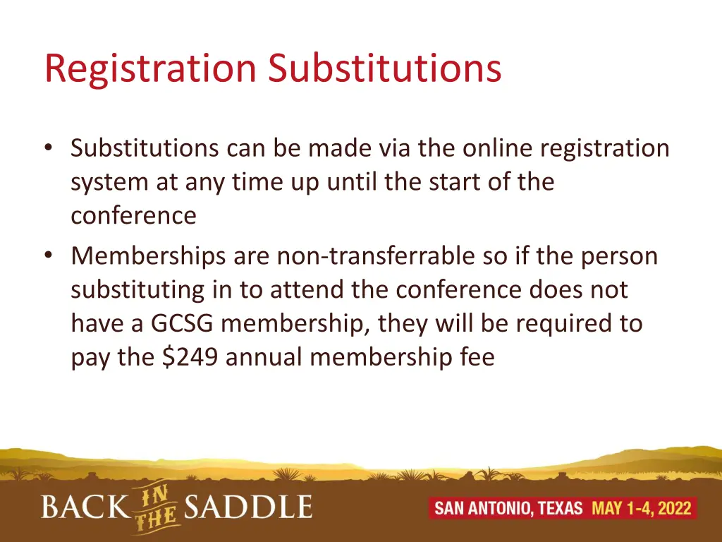 registration substitutions