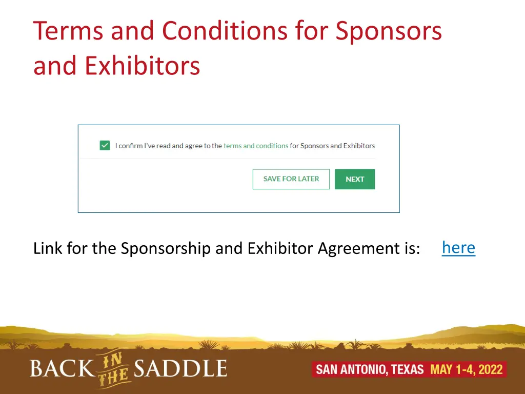 terms and conditions for sponsors and exhibitors