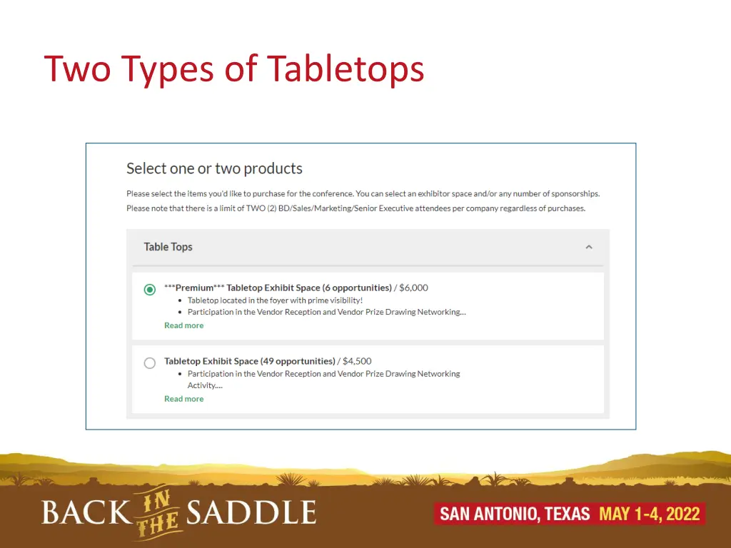 two types of tabletops