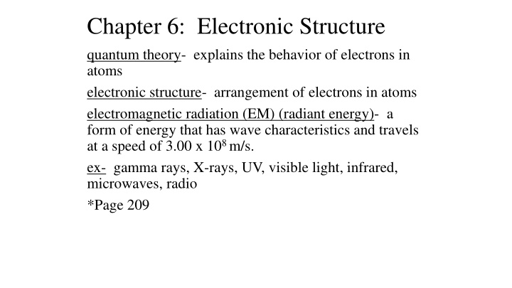 chapter 6 electronic structure quantum theory