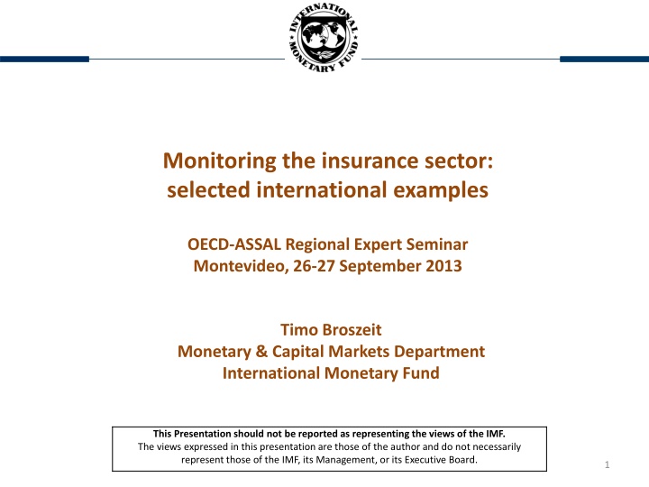 monitoring the insurance sector selected