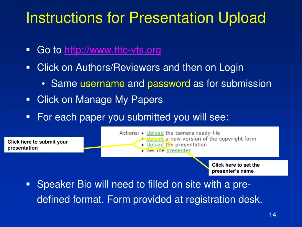 instructions for presentation upload