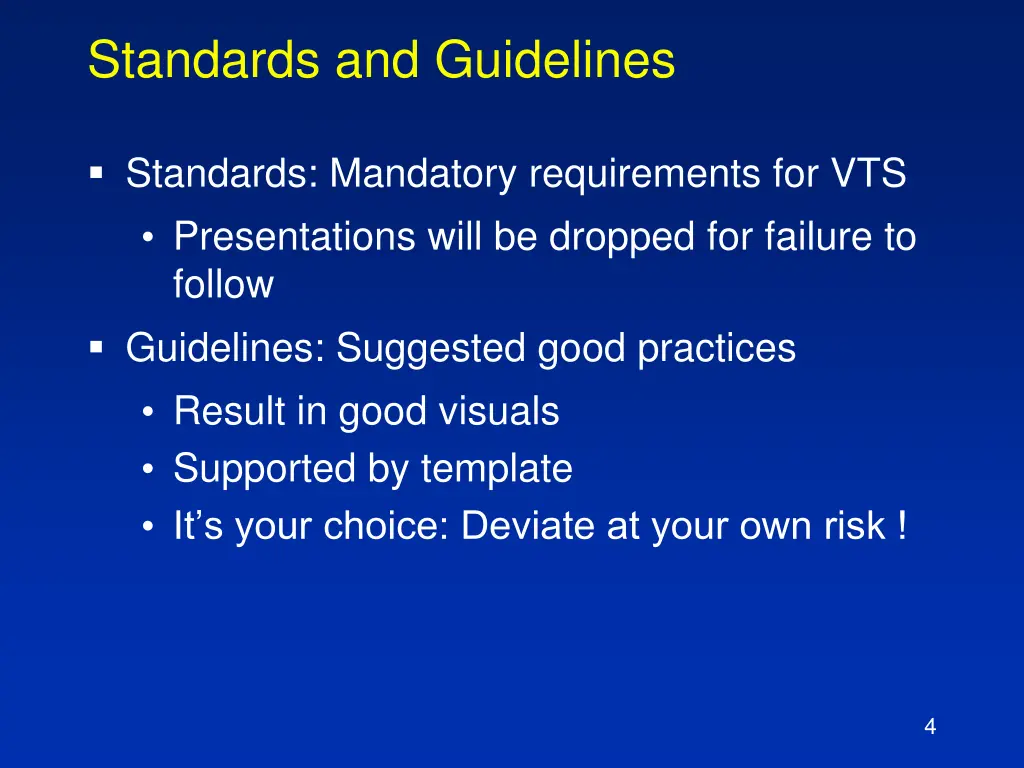 standards and guidelines