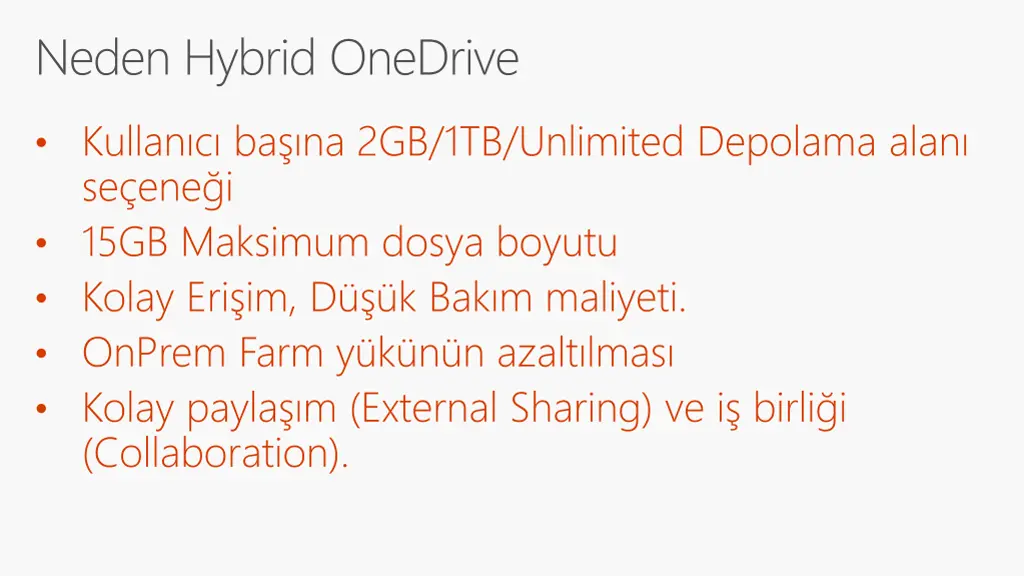 neden hybrid onedrive