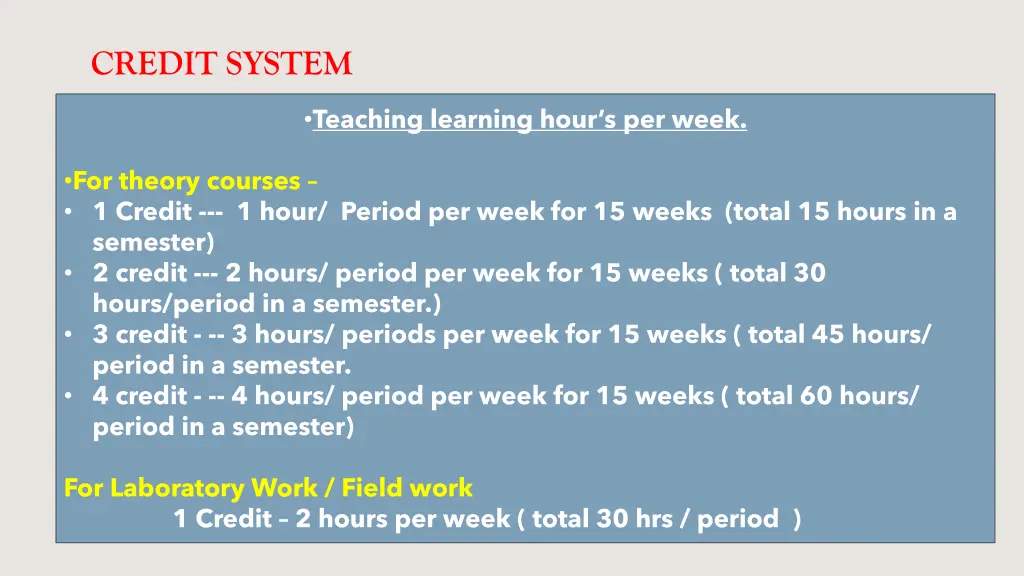 credit system